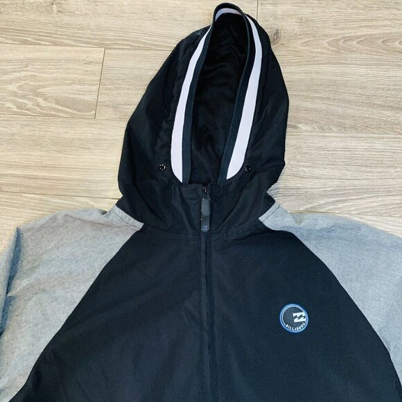 Billabong Jacket Mens Large Black Grey Hooded Stretch Full Zip Platinum X - Picture 2 of 15